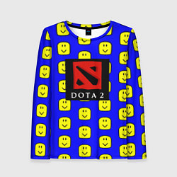 Лонгслив женский Dota smile pattern, цвет: 3D-принт