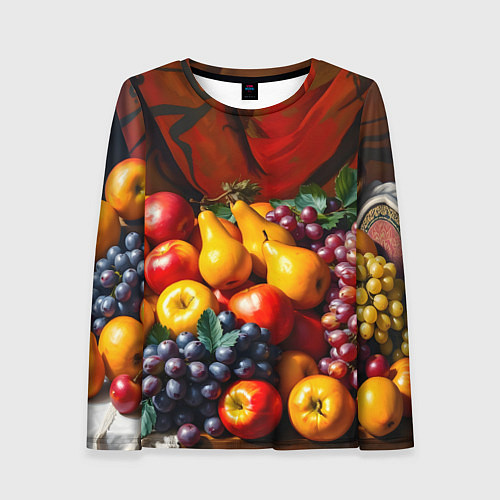 Женский лонгслив Фруктовый натюрморт / 3D-принт – фото 1