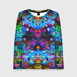 Лонгслив женский Абстракция стекло узор, цвет: 3D-принт