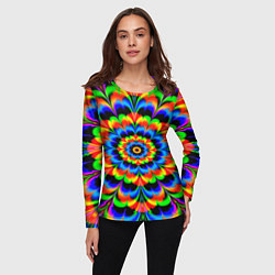 Лонгслив женский Оптические иллюзии психоделика, цвет: 3D-принт — фото 2