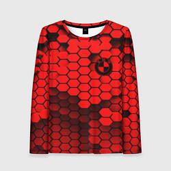 Лонгслив женский BMW карбоновая абстракция, цвет: 3D-принт