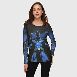 Лонгслив женский Бэтмен синий город, цвет: 3D-принт — фото 2