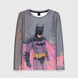 Лонгслив женский Бэтмен с розовым плащом, цвет: 3D-принт
