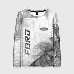 Лонгслив женский Ford - white gradient вертикально, цвет: 3D-принт