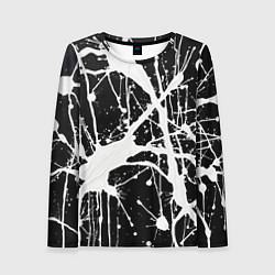 Женский лонгслив Брызги белой краски