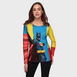 Лонгслив женский Бэтмен предупреждает, цвет: 3D-принт — фото 2