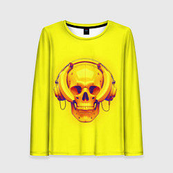 Женский лонгслив Yellow bananas skull - cyberpunk