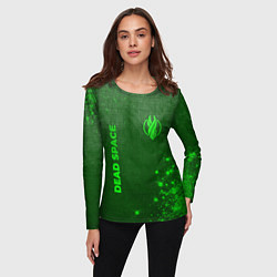 Лонгслив женский Dead Space - green gradient вертикально, цвет: 3D-принт — фото 2