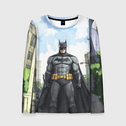 Лонгслив женский Бэтмен стоит на улице, цвет: 3D-принт