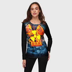 Лонгслив женский Stalker огненное лого чернобыль, цвет: 3D-принт — фото 2