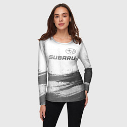 Лонгслив женский Subaru - white gradient посередине, цвет: 3D-принт — фото 2