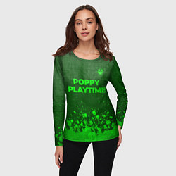 Лонгслив женский Poppy Playtime - green gradient посередине, цвет: 3D-принт — фото 2
