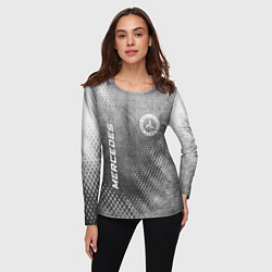 Лонгслив женский Mercedes - grey gradient вертикально, цвет: 3D-принт — фото 2