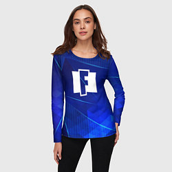 Лонгслив женский Fortnite blue poly, цвет: 3D-принт — фото 2