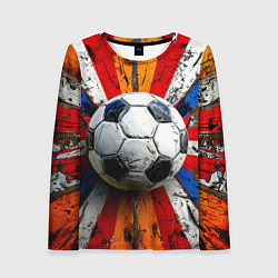 Женский лонгслив Футбольный мяч в ярких линиях