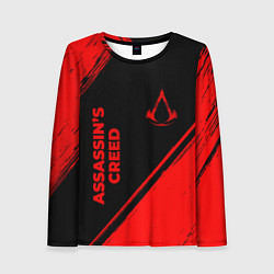 Женский лонгслив Assassins Creed - red gradient вертикально
