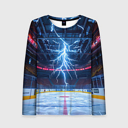 Женский лонгслив Удар молнии в хоккейную площадку