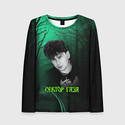 Женский лонгслив Сектор газа зеленый фон