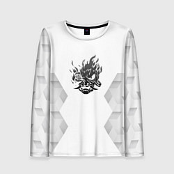 Лонгслив женский Cyberpunk 2077 white poly, цвет: 3D-принт