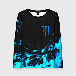 Женский лонгслив Monster energy голубые краски