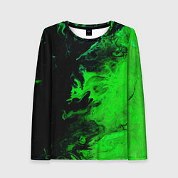 Женский лонгслив Color green black
