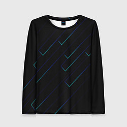 Женский лонгслив Color blue black