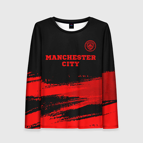 Женский лонгслив Manchester City - red gradient посередине / 3D-принт – фото 1