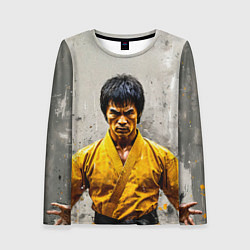 Женский лонгслив Брюс Ли на сером