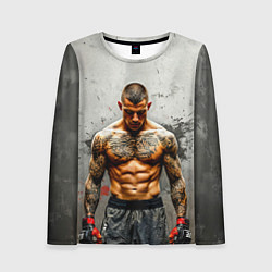 Женский лонгслив Дастин Порье на сером