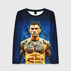 Женский лонгслив Дастин Порье на синем