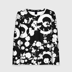 Лонгслив женский Модная чб абстракция - нейроарт, цвет: 3D-принт