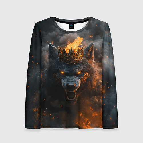 Женский лонгслив Волк в огне / 3D-принт – фото 1