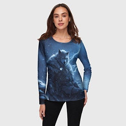 Лонгслив женский Волк повелитель молний, цвет: 3D-принт — фото 2