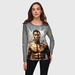 Лонгслив женский Мухаммед Али на сером, цвет: 3D-принт — фото 2
