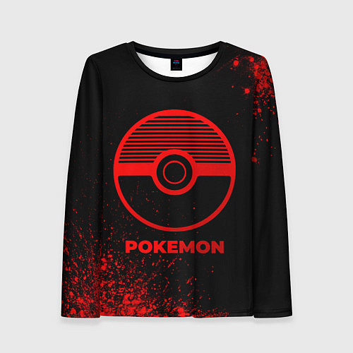 Женский лонгслив Pokemon - red gradient / 3D-принт – фото 1