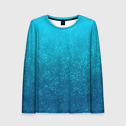 Женский лонгслив Лазурный голубой текстурный градиент