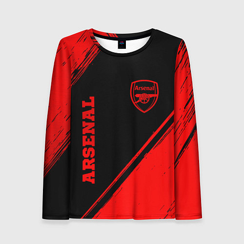 Женский лонгслив Arsenal - red gradient вертикально / 3D-принт – фото 1