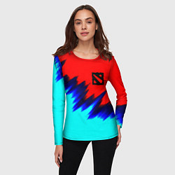 Лонгслив женский Dota краски, цвет: 3D-принт — фото 2