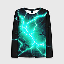 Лонгслив женский Color light blue black, цвет: 3D-принт