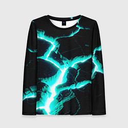 Лонгслив женский Color light blue black, цвет: 3D-принт