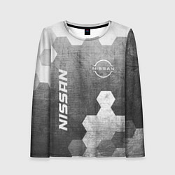 Лонгслив женский Nissan - grey gradient вертикально, цвет: 3D-принт