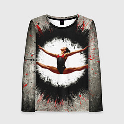 Лонгслив женский Воздушная гимнастика на сером, цвет: 3D-принт