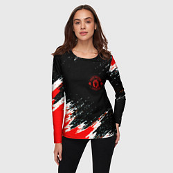 Лонгслив женский Манчестер краски штрихи, цвет: 3D-принт — фото 2