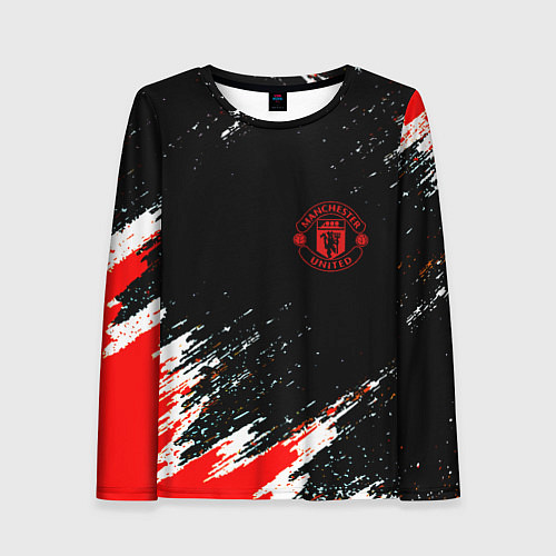 Женский лонгслив Манчестер краски штрихи / 3D-принт – фото 1