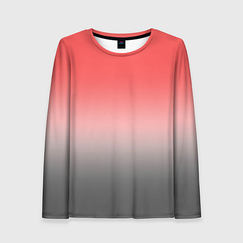 Женский лонгслив Бледный красно-серый градиент / 3D-принт – фото 1