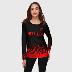 Лонгслив женский Metallica - red gradient посередине, цвет: 3D-принт — фото 2