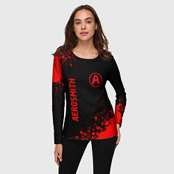 Лонгслив женский Aerosmith - red gradient вертикально, цвет: 3D-принт — фото 2