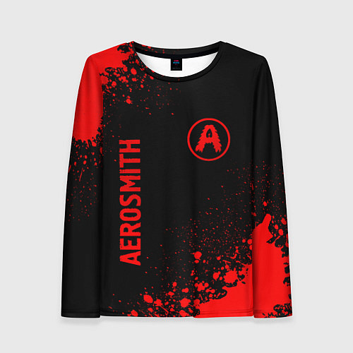 Женский лонгслив Aerosmith - red gradient вертикально / 3D-принт – фото 1