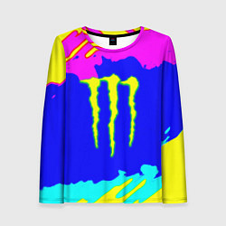 Женский лонгслив Monster energy краски цветные