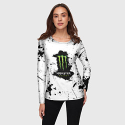 Лонгслив женский Monster energy брызги красок, цвет: 3D-принт — фото 2